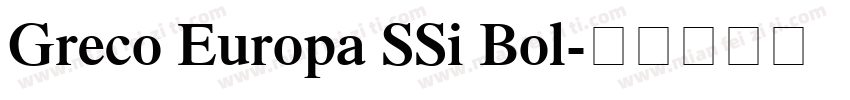 Greco Europa SSi Bol字体转换